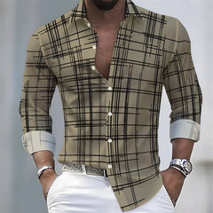 2026 21-color Spring/Autumn New Men's Long-Sleeved Striped Shirt, European and American Style Casual Loose Comfortable Top