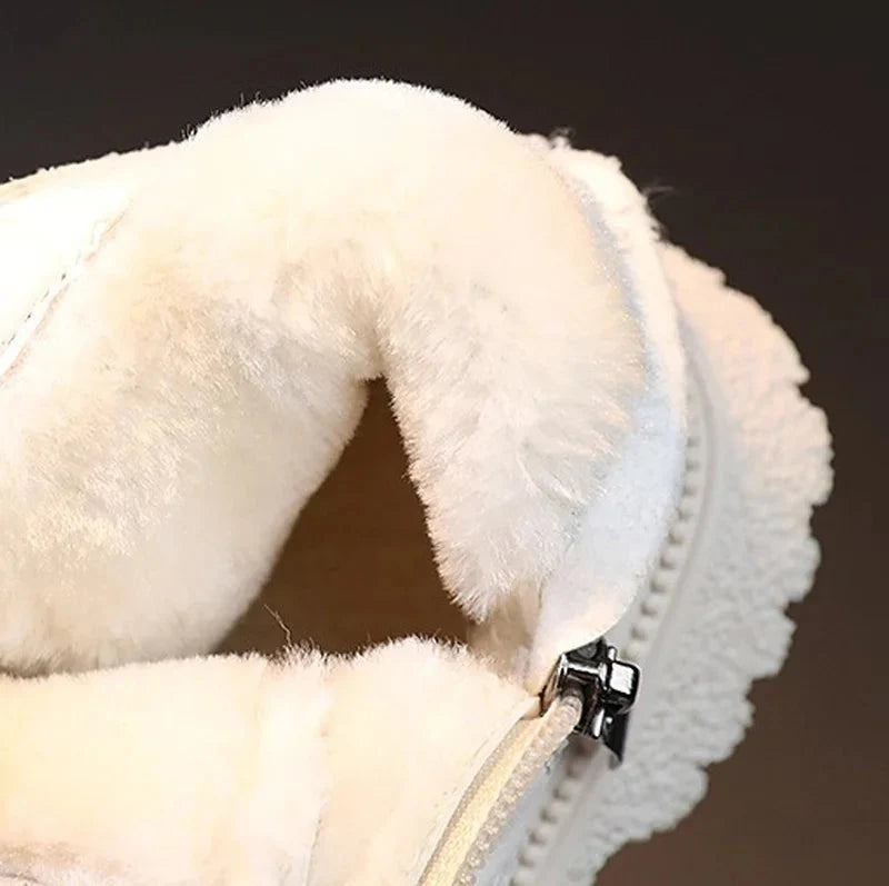 Rubber Boots for Children Boys Tide Boots Autumn Winter Warm Cotton Ankle Boots for Kindergarten Girls Kids Boots Double Zip New SHOWLU FASHION STORE