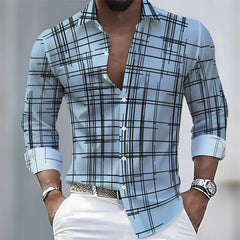 2026 21-color Spring/Autumn New Men's Long-Sleeved Striped Shirt, European and American Style Casual Loose Comfortable Top