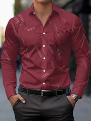 New European and American Style Men's Long Sleeved Spring Shirt Minimalist Line Business Casual Shirt High-End Menswear Clothing