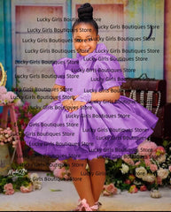 Pink Ball Gown Flower Girl Dresses Customized Tulle Tiered Ruffles Children Birthday Party Gowns High Neck Kids Wedding Dress