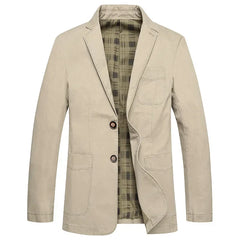 New Men's Blazer Jackets Fashion Plus Size Pure Cotton Suit Coats Men Trend Streetwear Solid Slim Business Casual Jacket for Men