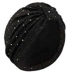 Women's Solid Color Sequin Knotted Turban Hijab Chemo Cap Cancer Hat Hair Loss Headscarf Beanie Bonnet Head Wrap Headband Mujer SHOWLU FASHION STORE