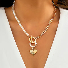 Baroque Simulated Pearls Long Tassel Pendant Necklace For Women Beaded Link Chain Necklace 2022 Trend Lariat Wedding Jewelry
