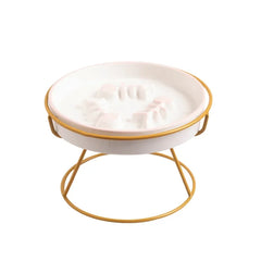 New Practical Cat Bowl Ceramic Slow Food Plate Bowl Slow Food Anti Choking Grain Bowl High Foot Protection Spine Anti Black Chin