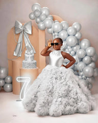 Luxury Puffy Ballgown Girls Birthday Party Dress Customized Flower Girl Dresses for Wed Little Queens Pageant Homecoming Dress