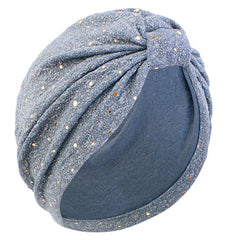 Women's Solid Color Sequin Knotted Turban Hijab Chemo Cap Cancer Hat Hair Loss Headscarf Beanie Bonnet Head Wrap Headband Mujer SHOWLU FASHION STORE