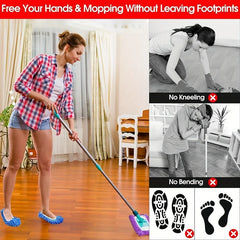 2/4/8/12Pcs Random Color Dust Remover, Mop Socks Ladies Men Kids Feet, Microfiber Dust Hair Cleaner Reusable & Washable.