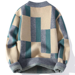 Autumn Winter Men Women Sweater Fashion Youthful Plaid Mock Neck Knitted Pullovers Men's Casual Loose Vitality Warm Y2K Sweaters