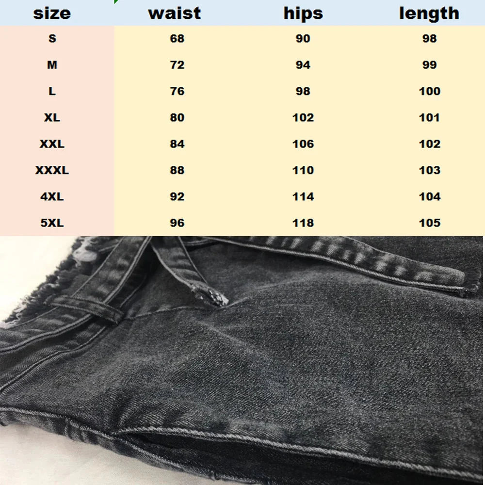 High Waist Jeans For Women Slim Stretch Denim Jean Bodycon Tassel Belt Bandage Skinny Push Up Jeans Woman clothe 4XL 5XL SHOWLU FASHION STORE