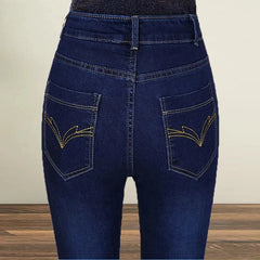 Straight leg Jeans Women High waisted Elastic New Slim Denim Pants Female Spring Autumn Loose Hip Lifting Casual Trousers