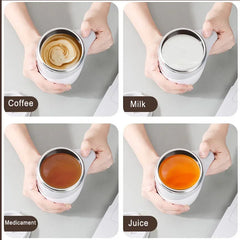 Portable Automatic Stirring Cup Rechargeable Coffee Electric Stirring Stainless Steel Rotating Magnetic Household Drinking Tools