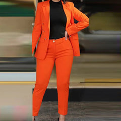 Women Two Pieces Pant Suits, Spring Autumn Loungewear Solid Fashion Matching Sets, 2023 Cardigan Top Pencil Pants Ladies Outfit SHOWLU FASHION STORE