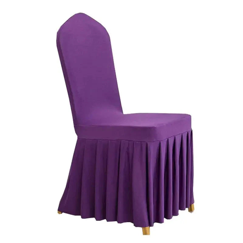 1Pcs Elastic Spandex Universal Chair Cover Skirt Cloth For Hotel Home Modern Wedding Birthday Party Event Dining Seat Decoration SHOWLU FASHION STORE
