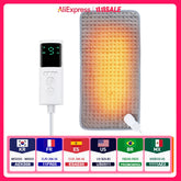 Electric Heating Pad Adjustable Temperature Timer Plush Warm Mat