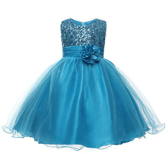 Girl Clothing Flower Sequins Dress For Christmas Halloween Brithday Party 3-10Y Kid Princess Tutu Dresses Child Vestidos Clothes