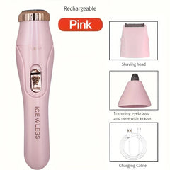Multi functional 3-in-1 shaver, USB charging, underarm hair removal device, women's home eyebrow trimmer, nose hair trimmer