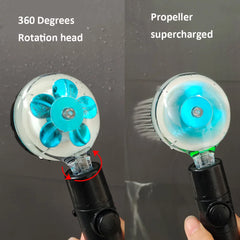 LED Handheld Shower Head Temperature Display Adjustable Pressure
