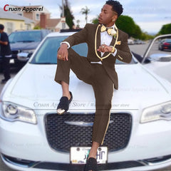 Classic Men Suit Sets Formal Activities Tailor-made Slim Fit Outfits Wedding Elegant Groomsman Costumes Blazer Pants 2 Pieces