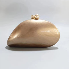 2024 New Hot Sale Acrylic Shell Shape Clutch Bag Women Designer Evening Party Cute Pearl Egg Purse Blue Handbag Wholesale