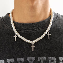 Baroque Simulated Pearls Long Tassel Pendant Necklace For Women Beaded Link Chain Necklace 2022 Trend Lariat Wedding Jewelry