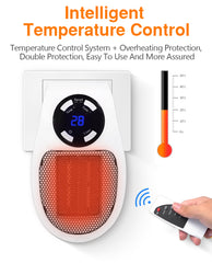 500W Mini Plug-In Ceramic Space Heater