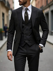 Classic Wedding Tuxedos Slim Fit Bridegroom For Men 3 Pieces Groomsmen Suit Male Formal Business Men Suits(Jacket+Vest+Pants)