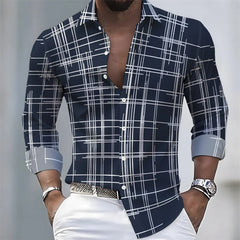 2026 21-color Spring/Autumn New Men's Long-Sleeved Striped Shirt, European and American Style Casual Loose Comfortable Top
