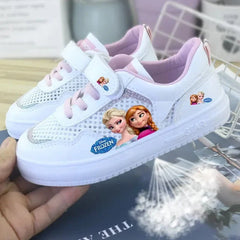 Disney Children's Canvas Shoes frozen elsa Low top Girls sport Shoes PU Autumn Breathable Non slip Casual Shoes SHOWLU FASHION STORE