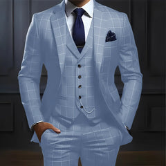 Plaid Men's suit 3 piece Suit Formal Business Work Clothes Party Groom Wedding Tuxedo Custom Color XS-5XL Suit Men