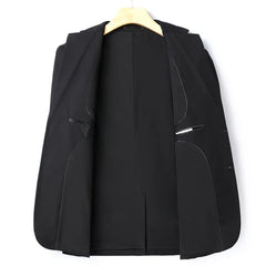 8XL Suit (Blazer+pants) Fashion Business Gentleman Italian Style Slim Solid Color Professional Suit Wedding Groom Best Man Suit