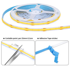 YEMEKE 12V COB LED Strip with Door Sensor