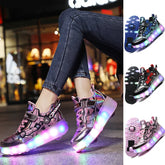 children's flashing roller skates outdoor recreational sports shoes wheel shoes boy girls skate sneakers SHOWLU FASHION STORE