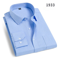double collor Full shirts for men plus size slim fit formal plain shirt over size office clothes solid long-sleeve business tops