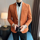 New Fashion Suit Coat Men's Slim Fit Deerskin Velvet Elegant Luxury Blazer Coat Business Casual Wedding Plus Size Suit 4XL-S SHOWLU FASHION STORE