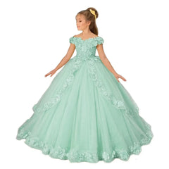 Customize Yellow Flower Girl Dresses Beading Appliqued Pageant Birthday For Girls First Communion Dresses Kids Prom Dresses