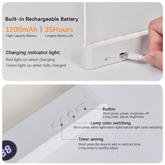 Rechargeable LED Book Reading Light Clip Adjustable Night Lamp