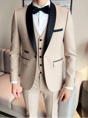3 Piece Suit Jacket Vest Trousers/Fashion Men's Casual High Quality Business Slim Groom Wedding Formal Suit Jacket Trousers