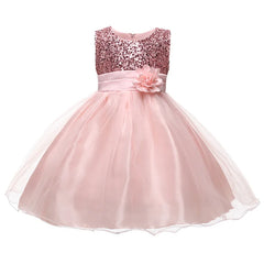 Girl Clothing Flower Sequins Dress For Christmas Halloween Brithday Party 3-10Y Kid Princess Tutu Dresses Child Vestidos Clothes