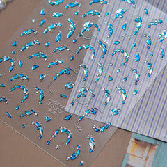 Elegant Gold Scepter 5D Nail Art Stickers Gorgeous Gemstone Luxury Courtly Pattern Necklace Frame Self Adhesive Manicure Decals