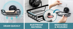 Wall Mounted Soap Holder with Drain