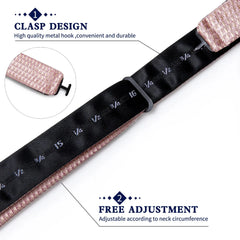 Pink Plaid Solid Men's Self Tie Bow Tie Silk Jacquard Woven Wedding Party Bowtie Hanky Brooch Set Men Butterfly Necktie DiBanGu SHOWLU FASHION STORE