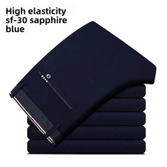 Men's Travel Dress Pants Stretch, No Iron Required Business Trousers, British Classic Slim Fit Lightweight Office Work Pants