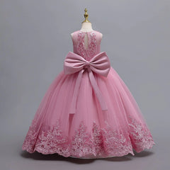 4-12 years old gorgeous girl dress sheer elegant girl birthday party princess dress long carnival evening dress summer clothing