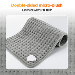 Electric Heating Pad Adjustable Temperature Timer Plush Warm Mat