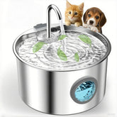 Stainless Steel Cat Water Fountain , 108oz Pet Fountain Dispenser Automatic for Inside Dog Cats Drinking Replaceable filters