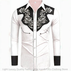 20 -color men's shirt long -sleeved shirt retro western denim big size loose cardigan long -sleeved casual shirt soft fabric