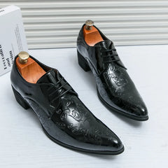 Designer New Arrival Men's Charm Blue Black Pointed Lace Up Shoes Male Formal Wedding Prom Dress Prom Loafers Homecoming