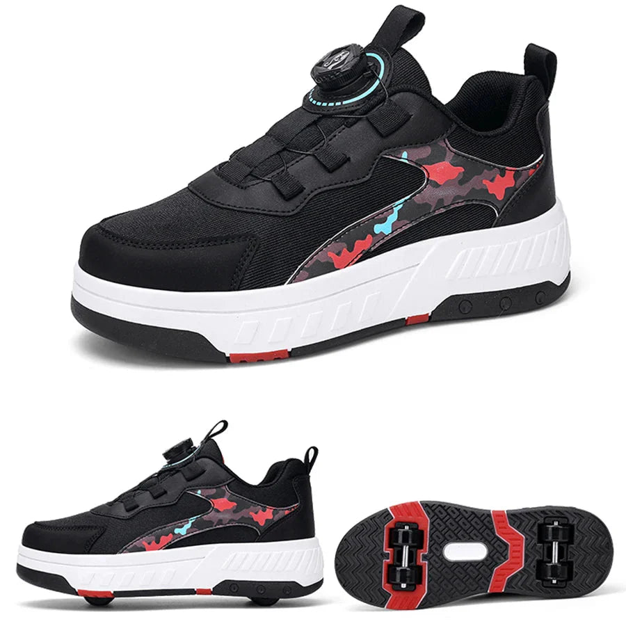 Mesh Roller Skates Boys Girls Casual Walking Shoes Outdoor Retractable Roller Shoes School Students Roller Skating Sports Shoes SHOWLU FASHION STORE