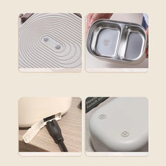 220V 110V EU US Plug Portable Electric Lunch Box 1L Stainless Steel With Compartments Bag Tableware Set Office Food Warmer Heat